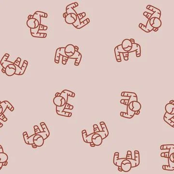 People walking top view line vector seamless pattern Illustrazione stock