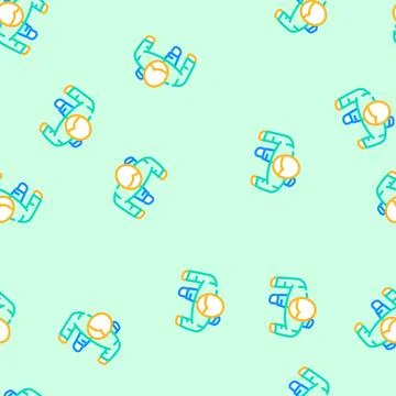 People walking top view vector seamless pattern Stock Illustration