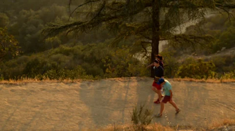 People walking on trail Stock Footage 33956733