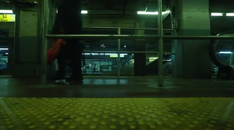 People walking at underground subways station Stock Footage 67366469