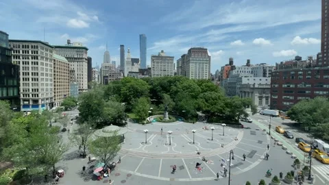 People walking in Union square Stock Footage 155496149