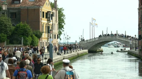 People walking in Venice Stock Footage 36176602