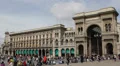 People Walking Vittorio Emanuele II Gallery Milan Duomo Square Shopping Street HD Footage
