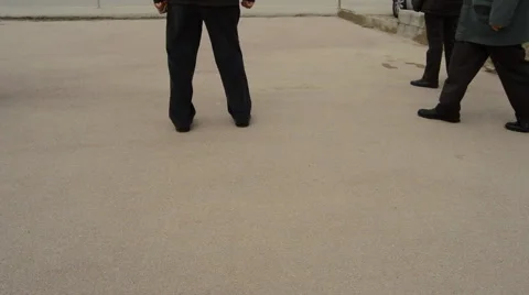 People Walking From The Waist Down Stock Footage 48605380