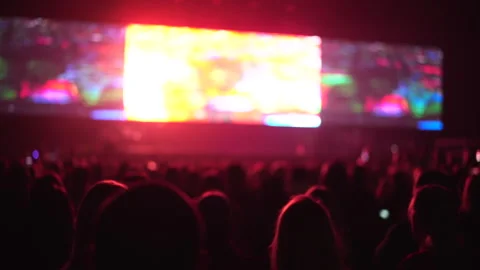 People watch big hypnotic screen. Mind control concept. Brainwashing hypnosis. Stock Footage 303482437