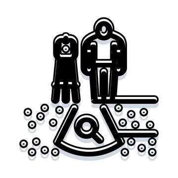 People watching data analysis process icon concept イラスト素材
