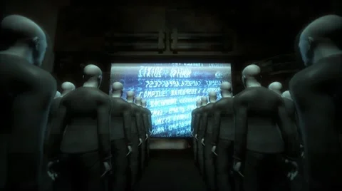 People watching data (zoom to screen) Stock Footage 9867505