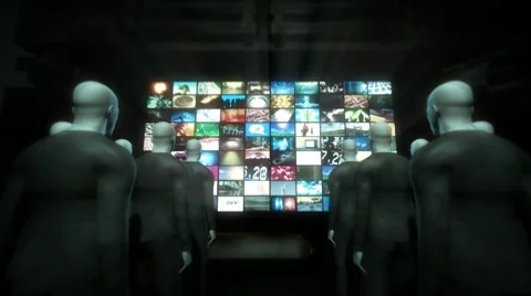 People Watching Data (Zoom To Screen) Stock Footage 9867554