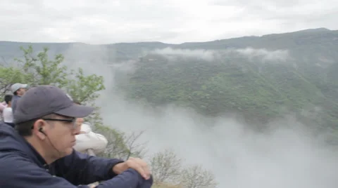 People Watching Mountains Stock Footage 36742956