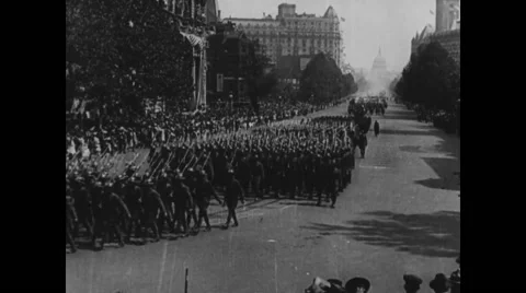 People watching parade Stock Footage