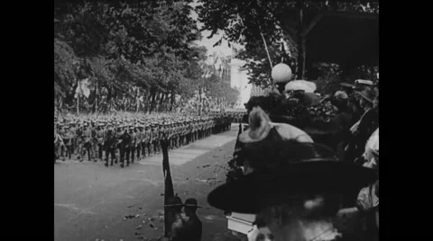 People watching parade Stock Footage