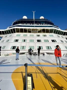 People watching the scenery while cruising through fjords in Prince Christi.. Фото