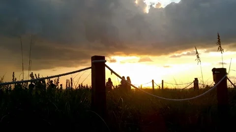 People watching sunset on Captiva Stock Footage 54909045