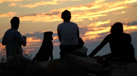 People watching the sunset Stock-Footage 5164887