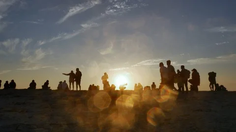 People watching sunset Stock Footage 96989122
