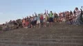 People watching the sunset on staires HD Footage