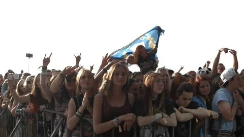 People Waving And Clapping Hands At Concert, Enjoying Music Stockbeeldmateriaal 89493112