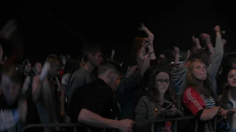 People Waving And Clapping Hands At Concert, Enjoying Music Stockbeeldmateriaal 89496276