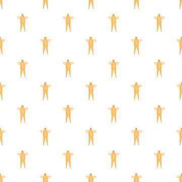 People wearing bee costumes pattern on white background Illustrazione stock