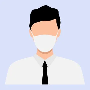 People wearing face masks, air pollution Stock Illustration