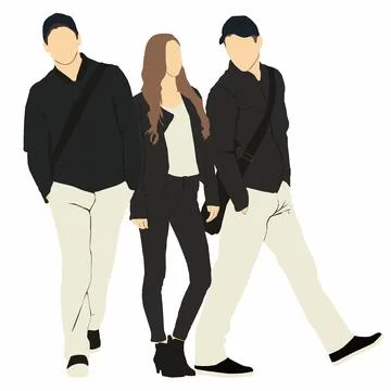  people wearing jacket Stock Illustration