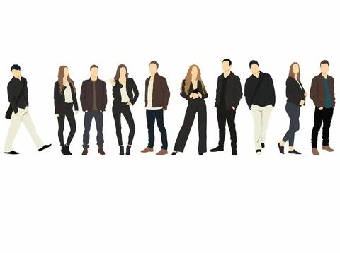 People wearing jacket Stock Illustration