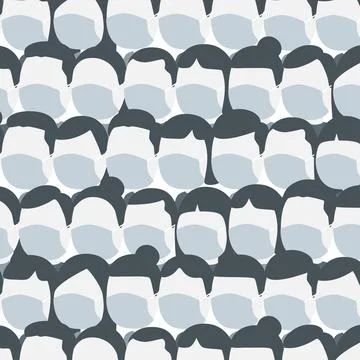 People wearing masks pattern.Vector illustration. 스톡 일러스트