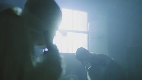 People wearing protective suits while working with flashlights and a magnif.. Stock Footage 275608178