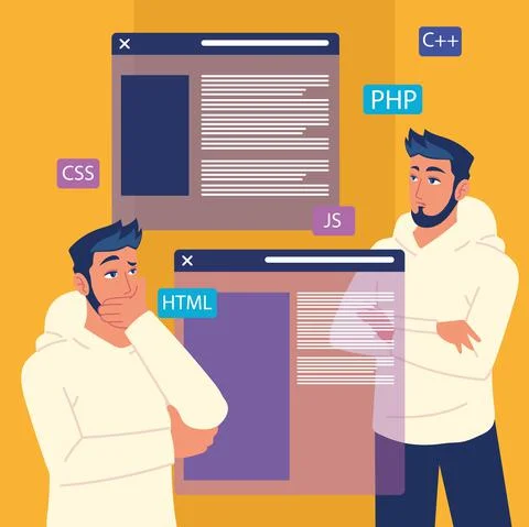 People with websites 库存插图