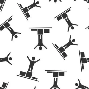 People win icon in flat style. Champion on podium vector illustration on whit Illustrazione stock