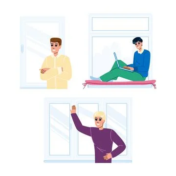 People window man vector Stock Illustration