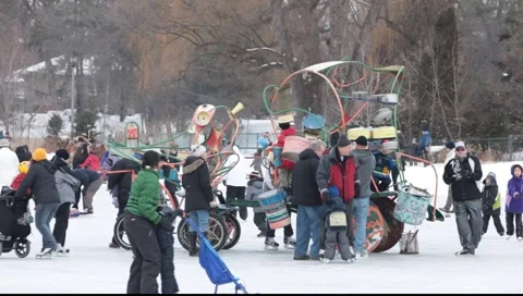 People at  winter community event Video stock 1068825