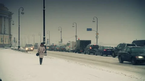 People at winter Stock Footage 1078873