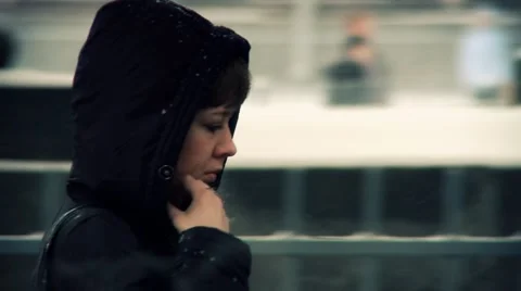 People at winter Stock Footage 1078925