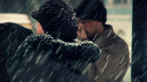 People at winter Stock Footage 1078945