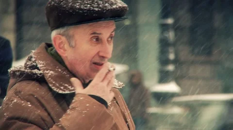 People at winter Stock Footage 1078955