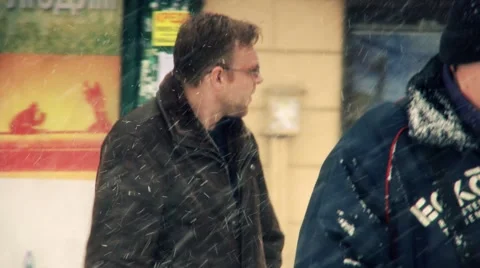 People at winter Stock Footage 1078973