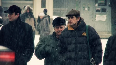 People at winter Stock Footage 1078981