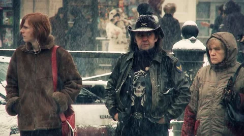 People at winter Stock Footage 1079001