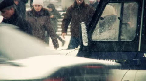 People at winter Stock Footage 1079005