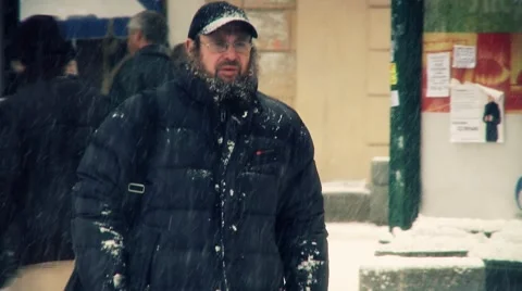 People at winter Stock Footage 1079009