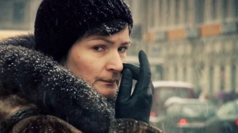 People at winter Stock Footage 1079010