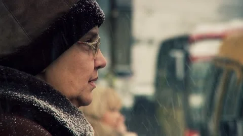 People at winter Stock Footage 1079024