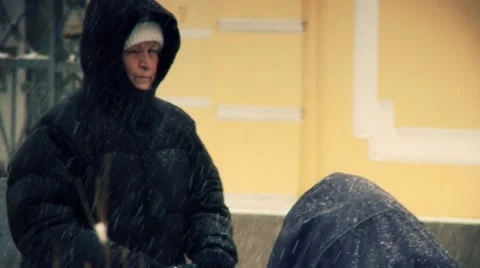 People at winter Stock Footage 1079060