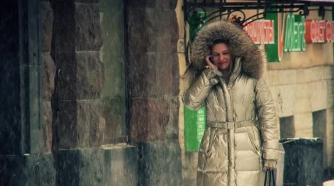 People at winter Stock Footage 1079078