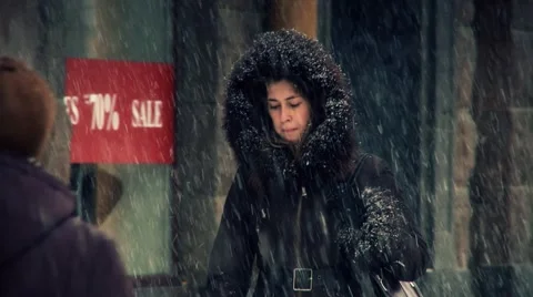 People at winter Stock Footage 1079083