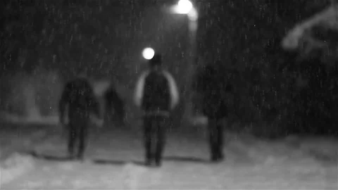 People in the winter at night Vidéo 84007010