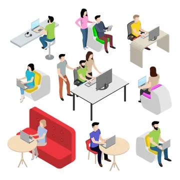 People work at the computer Stock Illustration