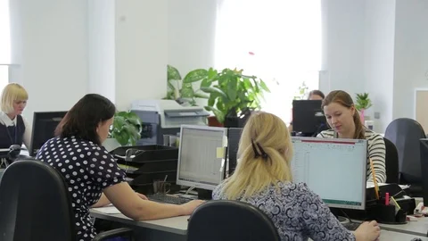 People work at the computer in the office Stock Footage 86247248