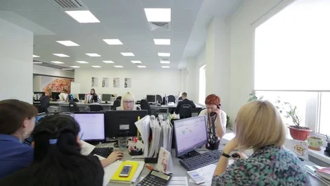 People work at the computer in the office Stock Footage